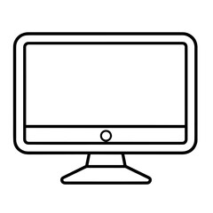 Vector outline icon of a monitor, suitable for various design projects.