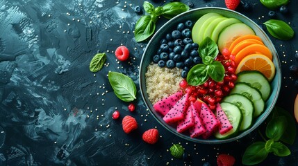  berries, cucumber, oranges, raspberries, spinach