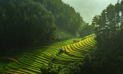 Rice Fields Terraced Mu Cang Chai Yenbai Vietnam