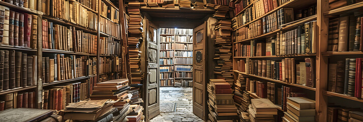 An old bookstore filled with antique books