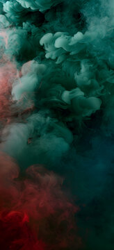 Dark crimson red and dark green gradient mystical smoke effect texture phone hd background wallpaper