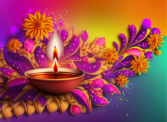 diwali background with colorful