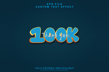 100K 3d editable text effect