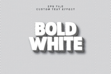Bold white 3d editable text effect