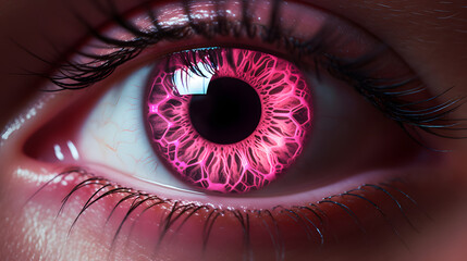 Pink eye, pink pupil, pink eyes - obrazy, fototapety, plakaty
