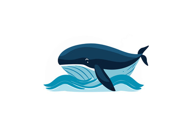 illustrazione di grande cetaceo, balena in stile fumetto