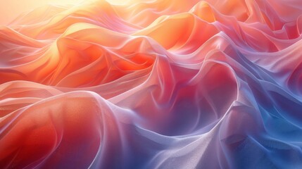 Obraz premium A colorful, abstract landscape with mountains and a blue sky. The mountains are covered in a fine layer of snow, and the sky is a mix of pink and blue hues