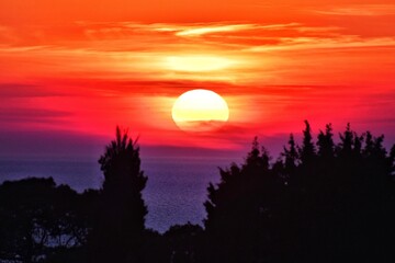 sunset in the mountains