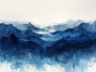 
minimalist japandi art, brush strokes of indigo and white, simple shapes, watercolor in the style of indigo and white. --ar 4:3 --stylize 750
