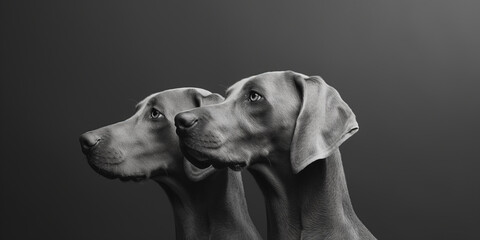 Studio portrait of a weimaraners