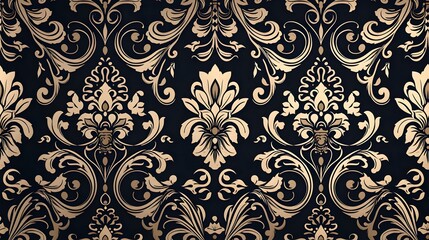 Luxury Black Pattern Wallpaper Design: Elegance Redefined, Hand Edited Generative AI