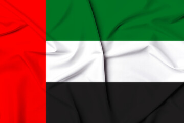 Obraz premium Beautifully waving and striped United Arab Emirates flag, flag background texture with vibrant colors and fabric background