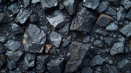 High-resolution image showcasing the details and textures of a pile of coal