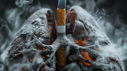 
World No Tobacco Day Concept, anti smoking, and no smoking, lungs health care - obrazy, fototapety, plakaty
