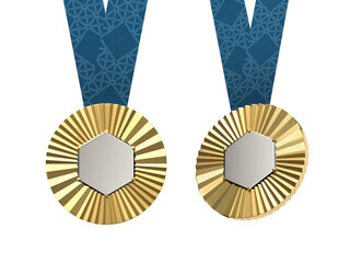 Olympics games medal on isolated background. 3D render - obrazy, fototapety, plakaty