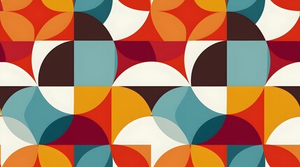 Retro Artistic Background Design: Geometric Shapes Infused with Vintage Vibes, Hand Edited Generative AI