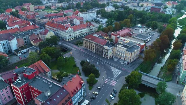 Golden Horn Stone Bridge Kalisz Most Zloty Rog Aerial View Poland
