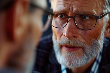 Executive coach in a mentoring session, wisdom and guidance in closeup, empathetic expressions in a serene setting