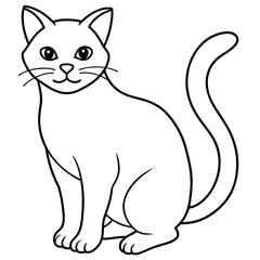 Obraz premium cat vector illustration with line art. 