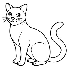 Fototapeta premium cat vector illustration with line art. 