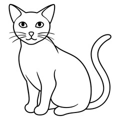 Fototapeta premium cat vector illustration with line art. 