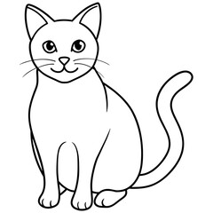   cat vector illustration with line art.
