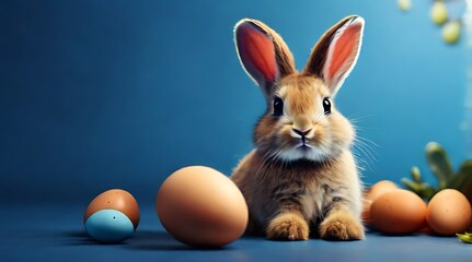 Fototapeta na wymiar Cool Easter bunny wearing suit . Easter rabbit . Easter greeting card