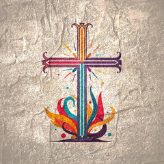 Christian cross for web banner or social graphic. Biblical faith, gospel, salvation concept.