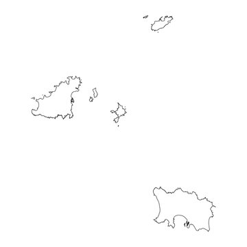 Channel Islands map. Vector illustration.