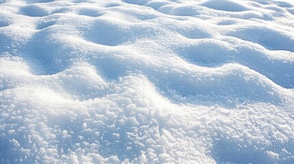 Textured snow surface under sunlight