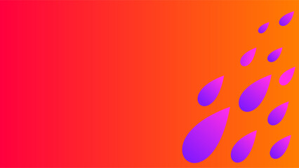 Raindrop abstract illustrations on a reddish orange gradient background