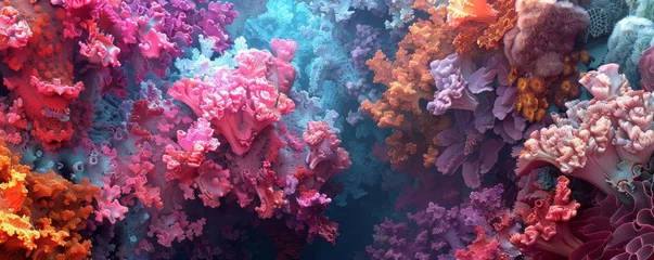 Foto op Plexiglas Vibrant coral reef ecosystem panorama © Denys