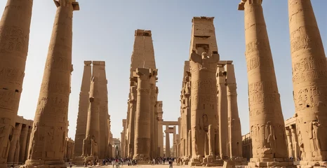 Fotobehang Columns of the temple in Egypt © Юлия Жигирь