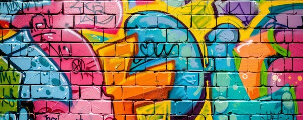 Colorful graffiti art on urban wall