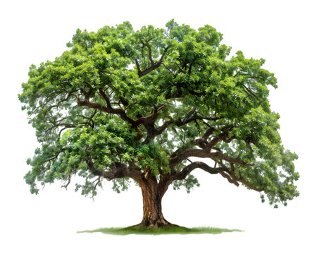 green tree isolated on on transparent background