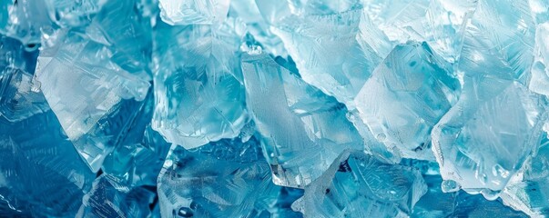 Fototapeta premium Crystal clear ice textures panorama