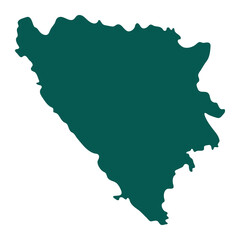 Bosnia and Herzegovina silhouette map,