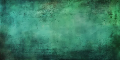 Fotobehang Green dust and scratches design. Aged photo editor layer grunge abstract background © GalleryGlider