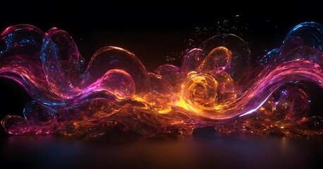 Abstract Fire glowing Wave background