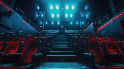 A digital scent-enabled movie theater, with audiences able to smell the scents of the movie, - obrazy, fototapety, plakaty