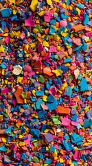 Fototapeta na wymiar Vibrant multi-colored cake sprinkles spread out in a joyful pattern