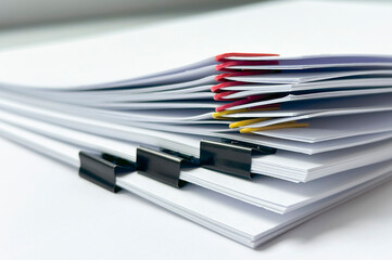 A stack of papers in the office