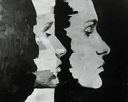 Utilize negative space to emphasize the tension and balance between black and white in your artwork