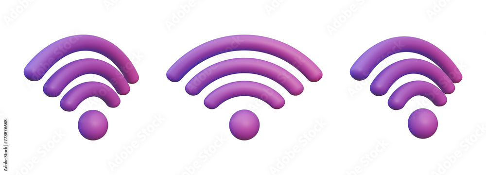 Poster wifi signal icon isolated. connection and network symbol. 3d wireless connection and sharing network