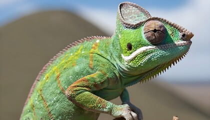 A-Chameleon-With-Its-Eyes-Scanning-The-Horizon-
