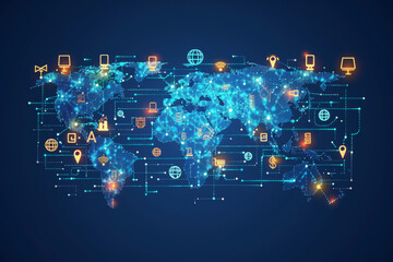 Global Communication Network Concept with Digital Connections