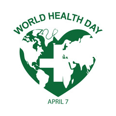 World Health Day is a global health awareness day celebrated every year on 7th April. Vector design EPS FILE 10