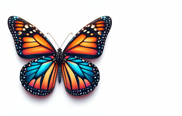 A premium image of beautiful 3d Monarch Butterfly Isolated background, generative ai