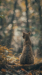 Siamese Flat-barbelled in telescopic lens, crosshairs, forest background, photography style, rich colors and details, 8K, UHD