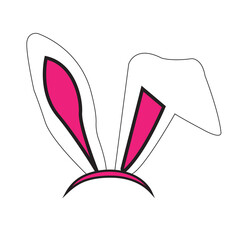illustration of an background and transparent bunny headband for easter, easter ear png